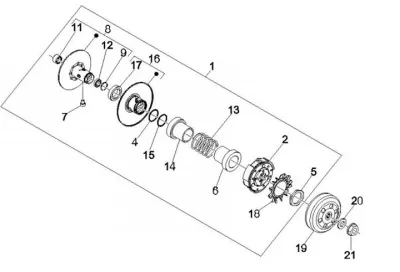 Rear pulley - clutch
