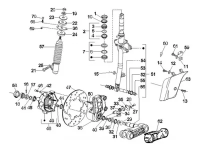 Fork front wheel
