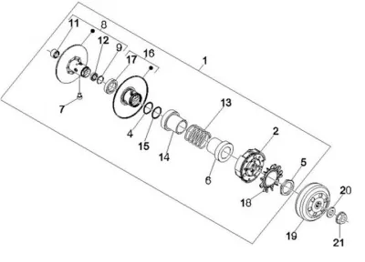 Rear pulley - clutch