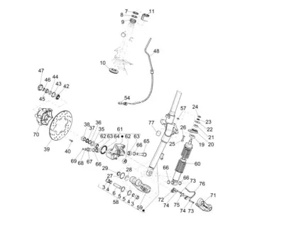 Fork front wheel