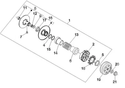 Rear pulley - clutch