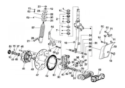 Fork front wheel