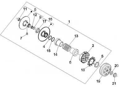 Rear pulley - clutch