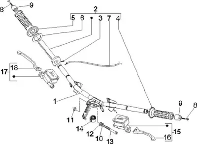 Handlebar - brake master cylinder
