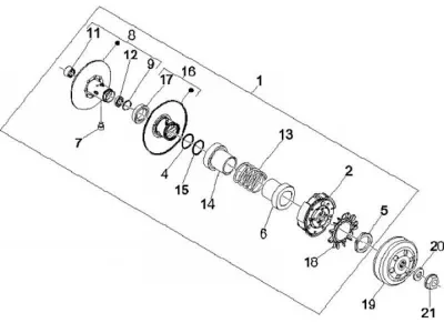 Rear pulley - clutch