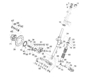 Fork front wheel