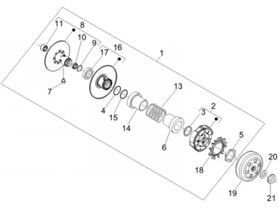 Rear pulley - clutch