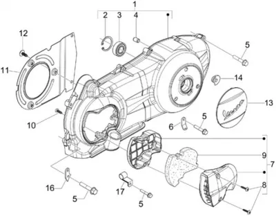 Engine casing cover