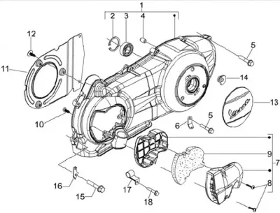 Coperchio carter motore