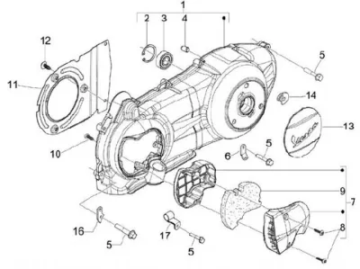 Engine casing cover