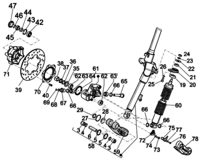 Fork front wheel
