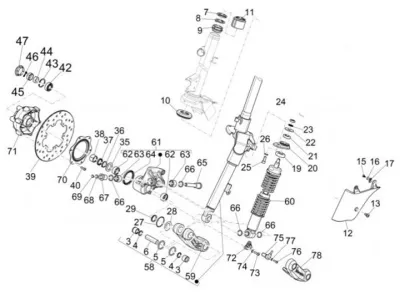 Fork front wheel