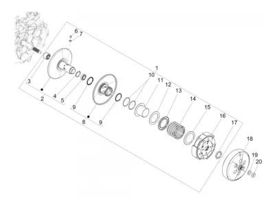 Rear pulley - clutch