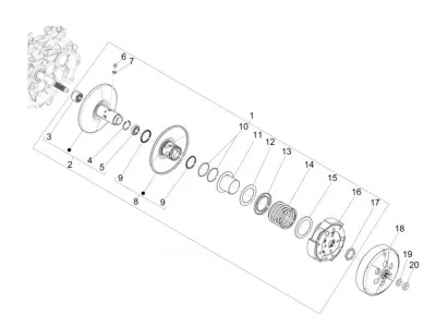 Rear pulley - clutch