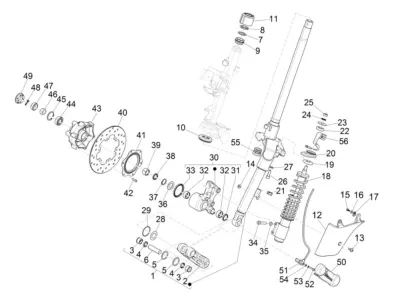 Fork front wheel