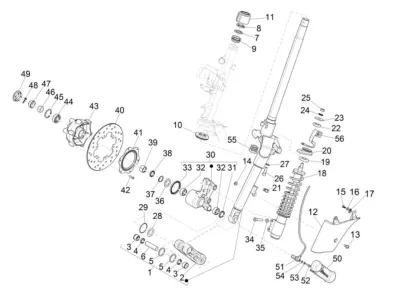 Fork front wheel