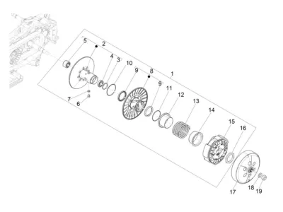 Rear pulley - clutch