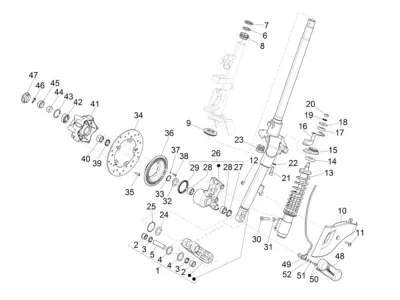 Fork front wheel