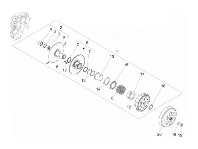 Rear pulley - clutch