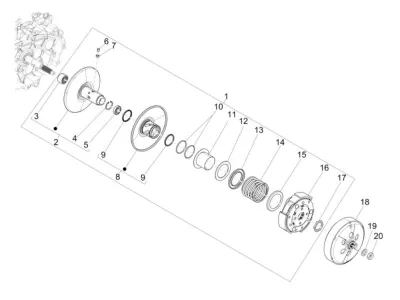 Rear pulley - clutch