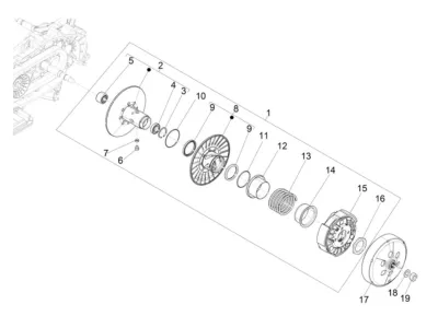 Rear pulley - clutch