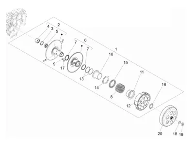 Rear pulley - clutch
