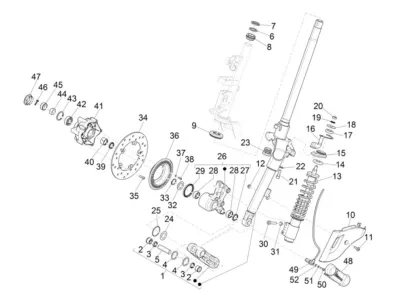 Fork front wheel