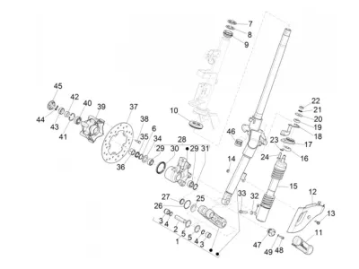 Fork front wheel