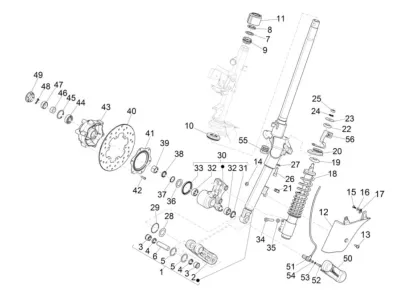 Fork front wheel