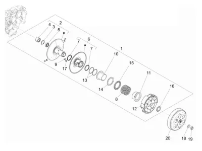 Rear pulley - clutch