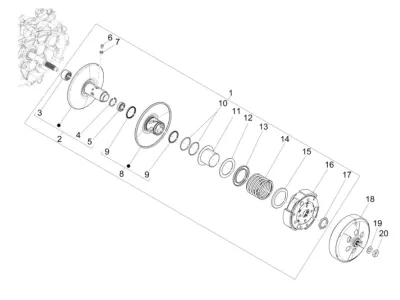Rear pulley - clutch