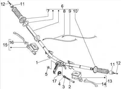 Handlebar - brake master cylinder