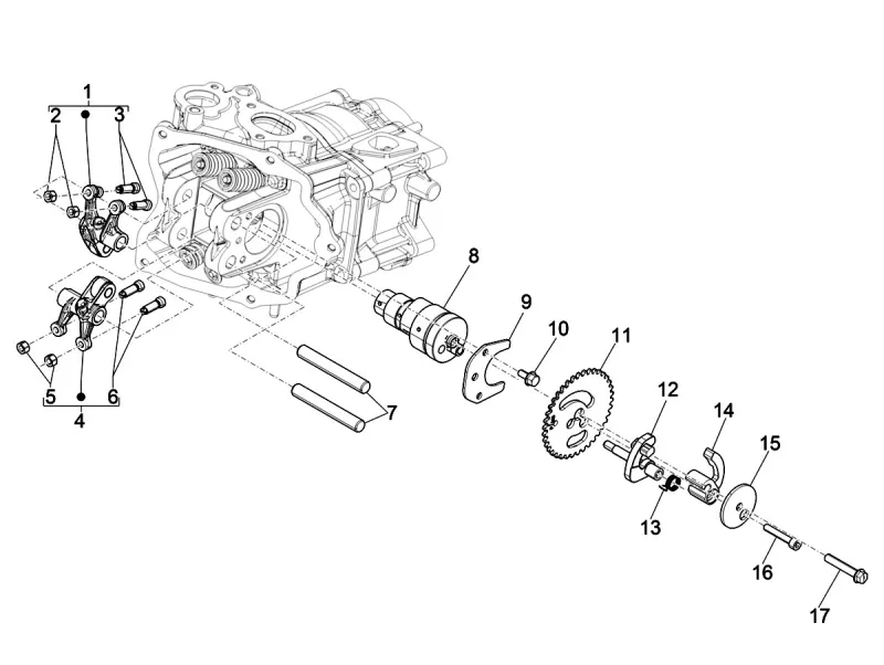 Albero a camme e bilanciere