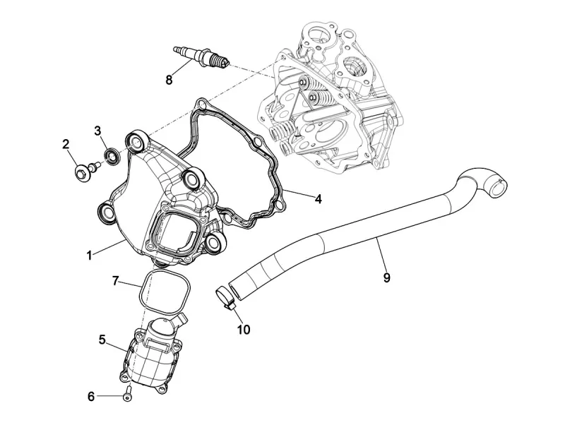 Coperchio terminale del cilindro