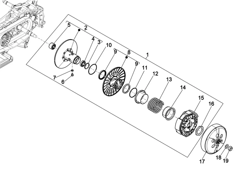 Puleggia dentata e frizione