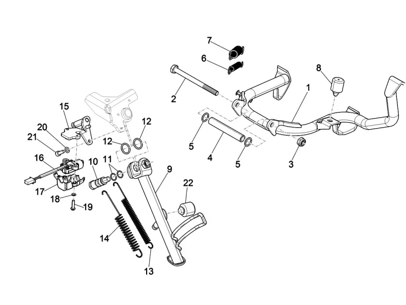 Cavalletto principale e cavalletto laterale