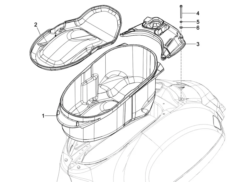 Scomparto per il casco