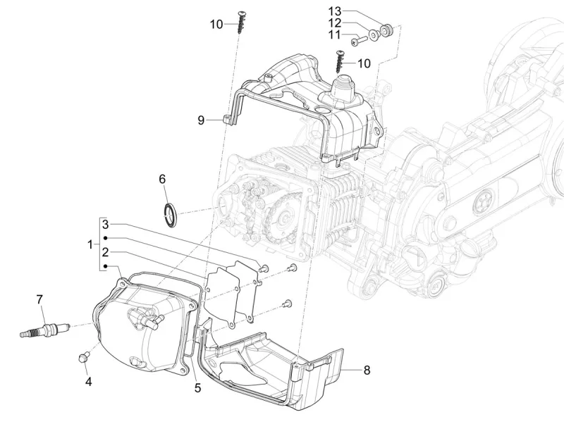 Couvercle de tête de cylindre et capot de refroidissement