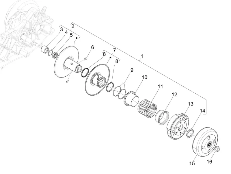 Poulie et embrayage réduits