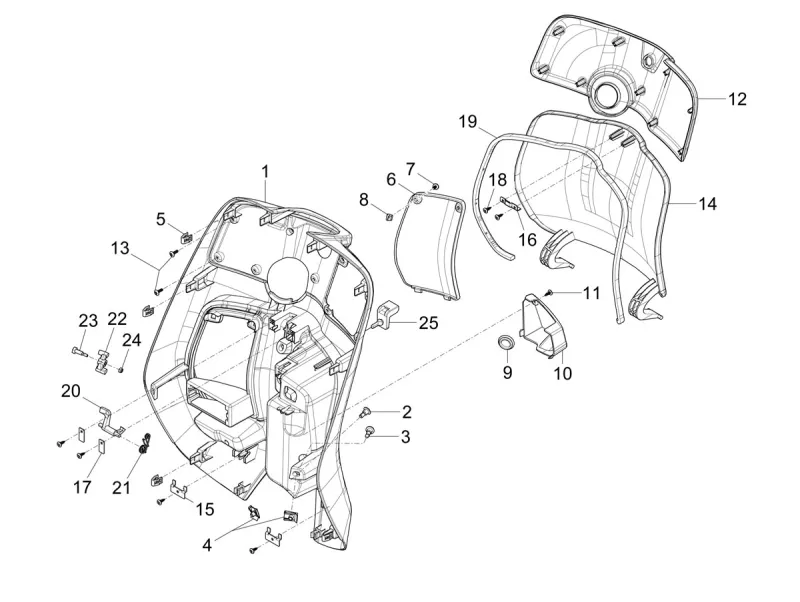 Compartiment à bagages avant