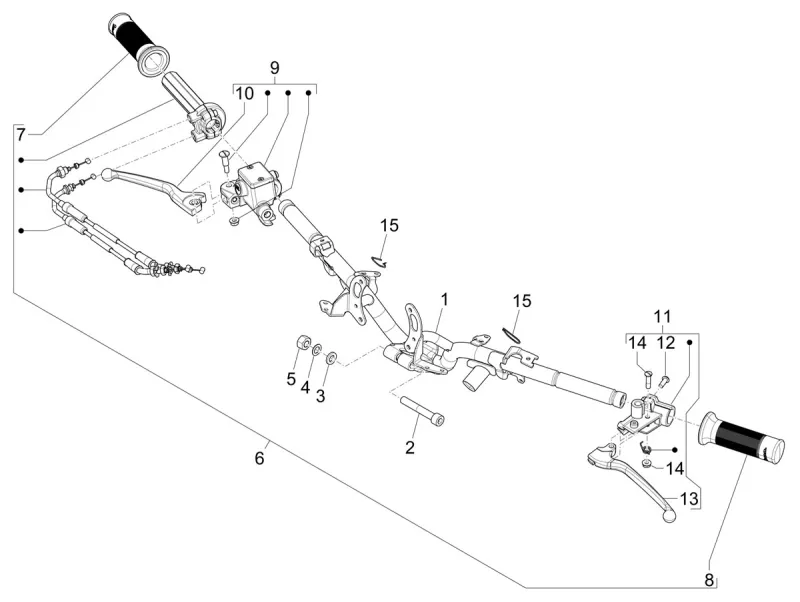 Guidon et maître-cylindre de frein