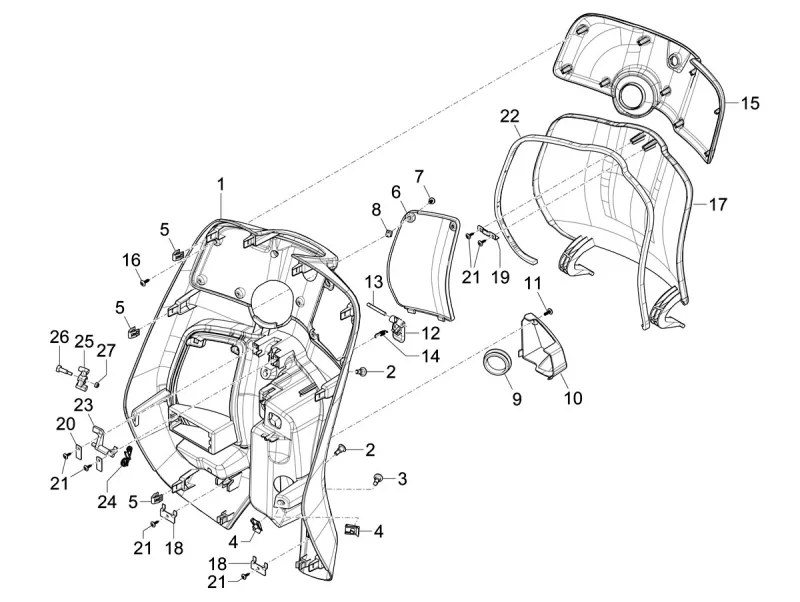 Scomparto anteriore per le mani