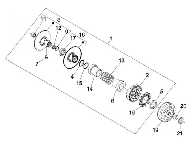 Driven pulleys