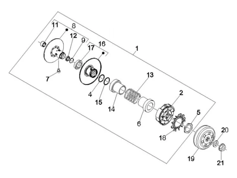 Driven pulleys