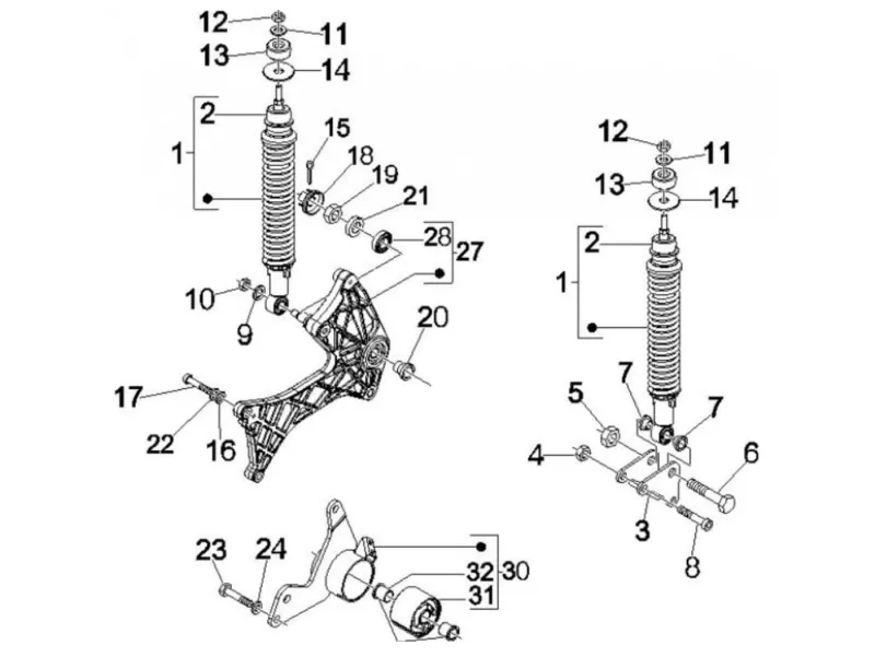 Rear shock absorbers