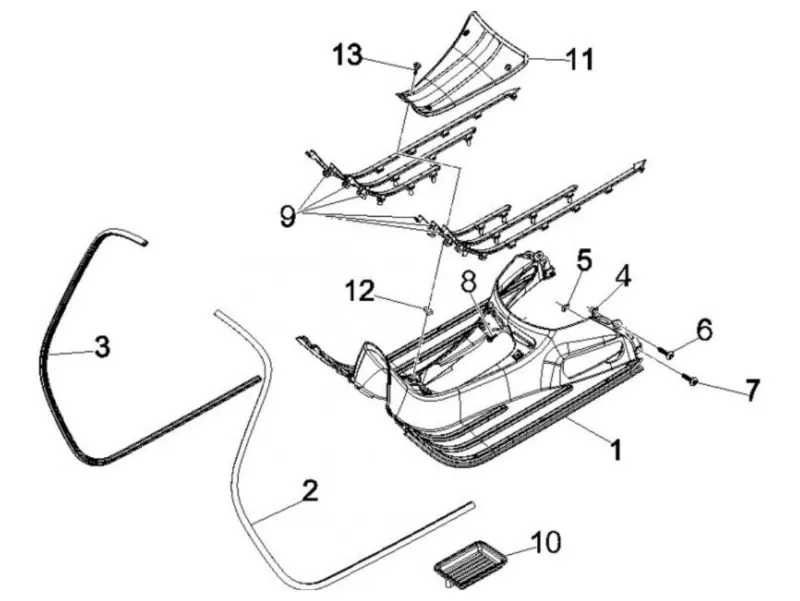 Caches pour l'espace aux pieds