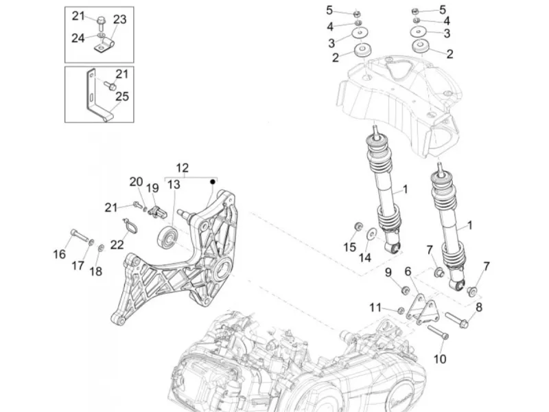 Rear shock absorbers