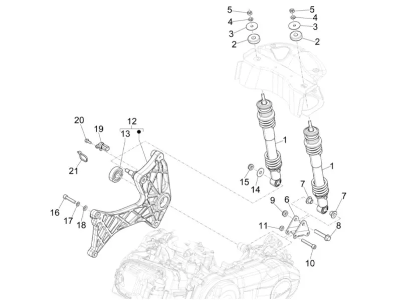 Rear shock absorbers