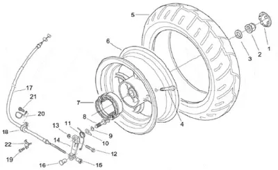 Rear wheel (drum brake)