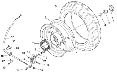 Rear wheel (drum brake)